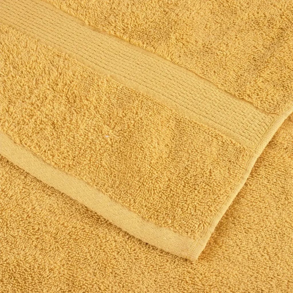 12 Piece Premium Towel Set Gold 600 gsm 100% Cotton