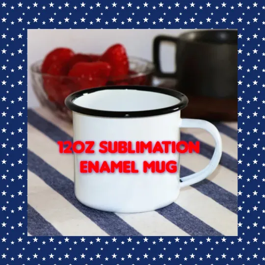 12oz Enamel Sublimation Camper Mug with Handle