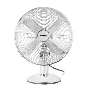 12" Portable Electric Chrome Metal Desk Fan 35W