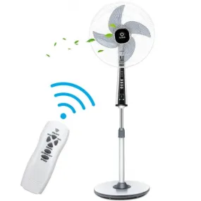 15" 4 Blades 3-Speed Height Adjustable Remote Control Pedestal Fan