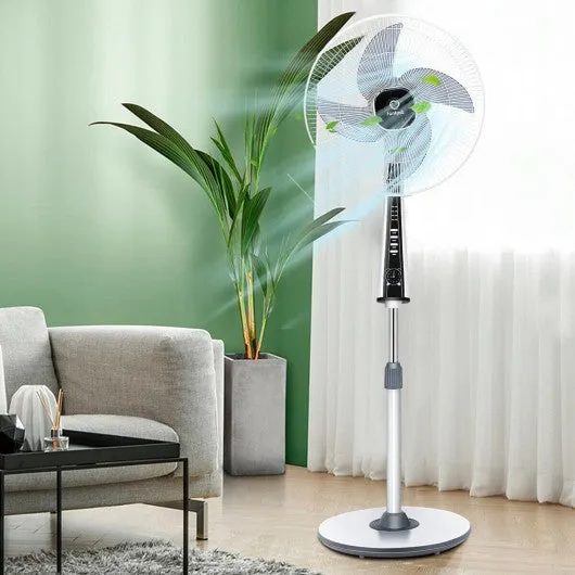 15" 4 Blades 3-Speed Height Adjustable Remote Control Pedestal Fan