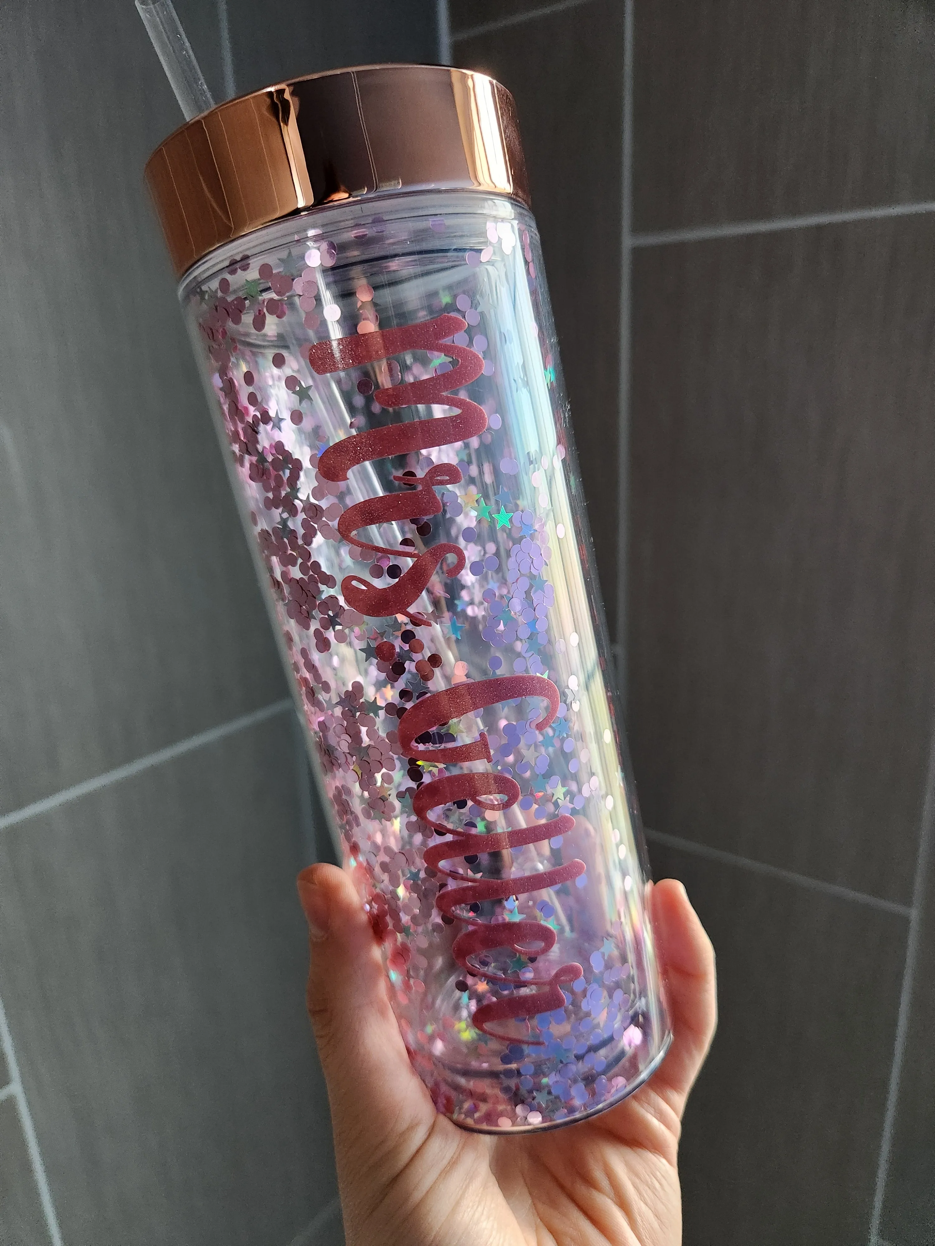 17 oz Skinny Glitter Tumbler