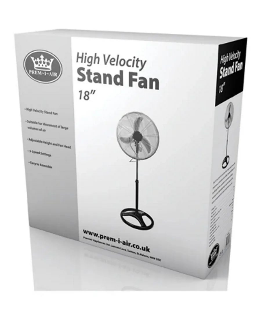 18" Pedestal High Velocity Oscillating Fan with 3 Speeds | Black