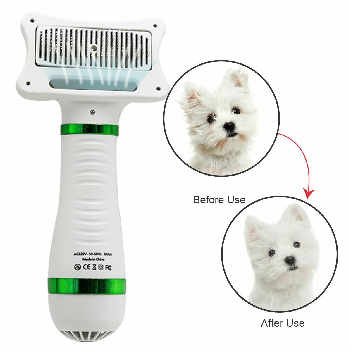 2-in-1 Pet Hair Dryer Brush