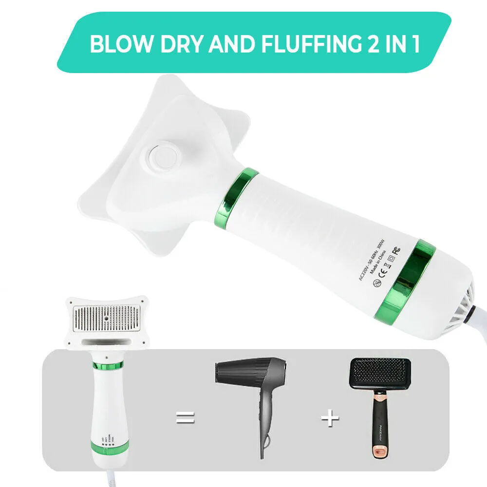 2-in-1 Pet Hair Dryer Brush