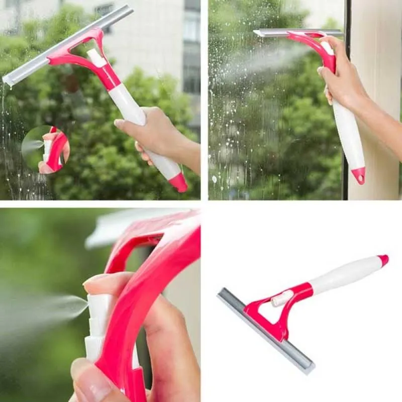 2 in 1 Spray Bottle With Scraper Wiper Glass Cleaner ( Pack Of 2 )