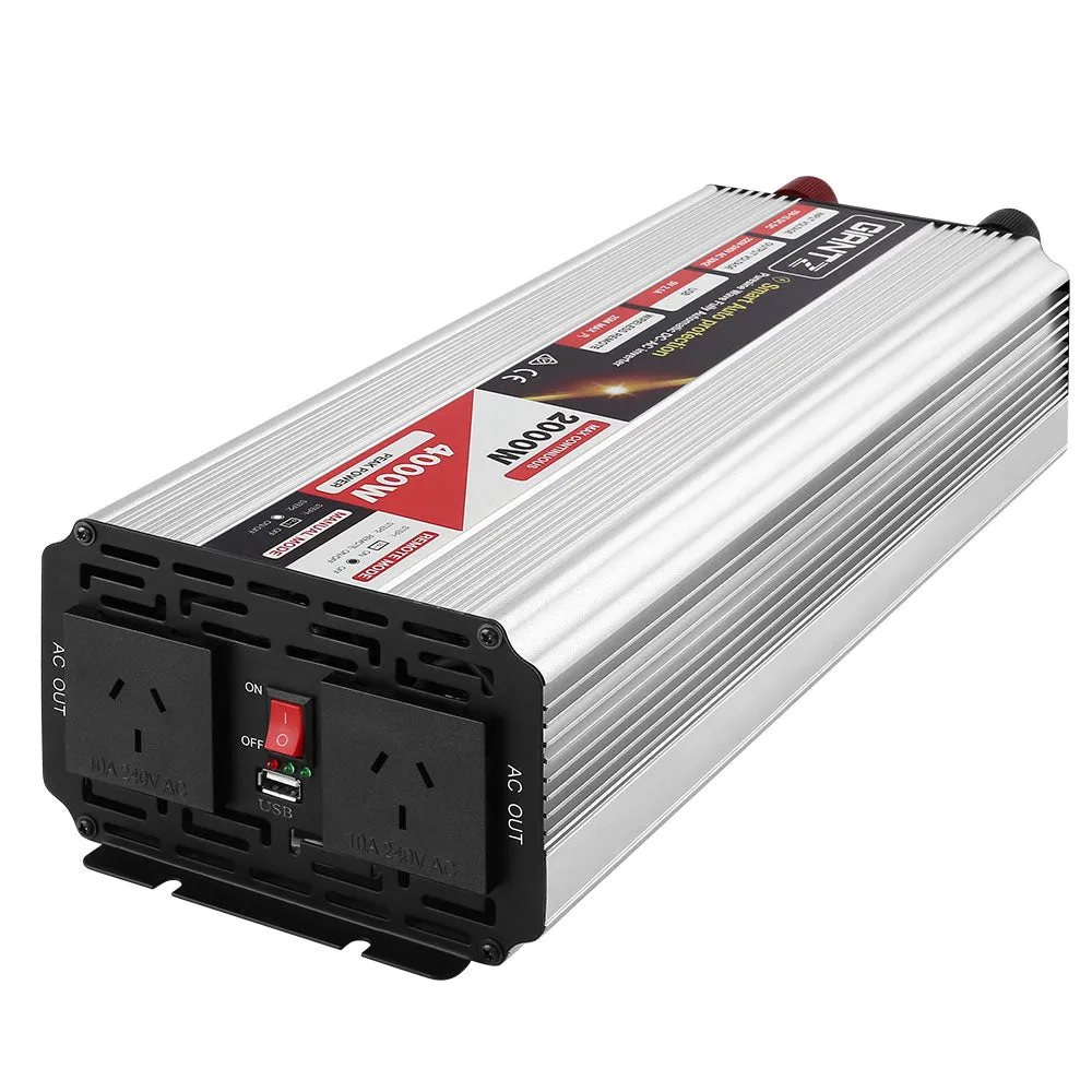 2000W/4000W Pure Sine Wave Inverter, Dual 240V Sockets, Giantz