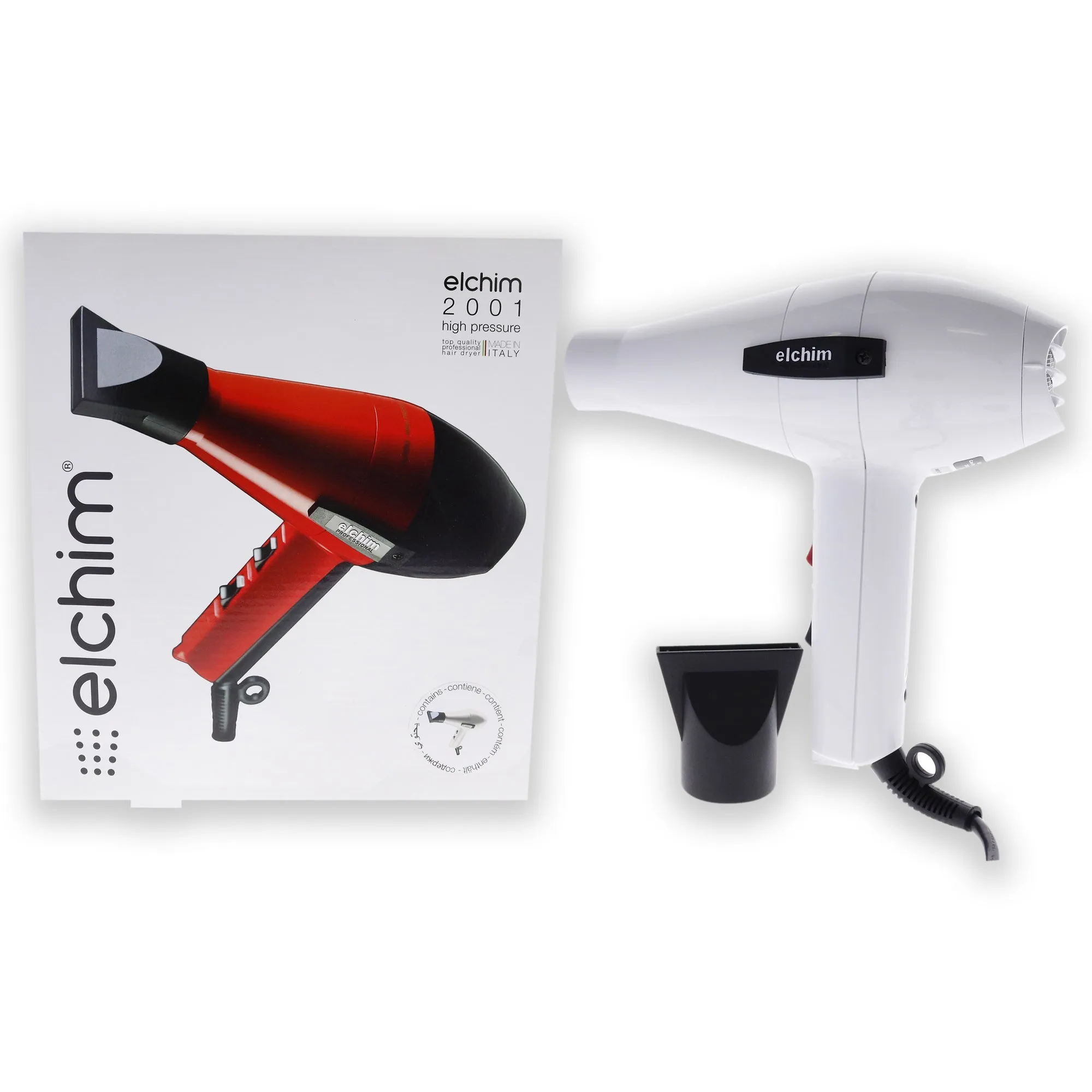 2001 High Pressure Hair Dryer - White by Elchim for Unisex - 1 Pc Hair Dryer