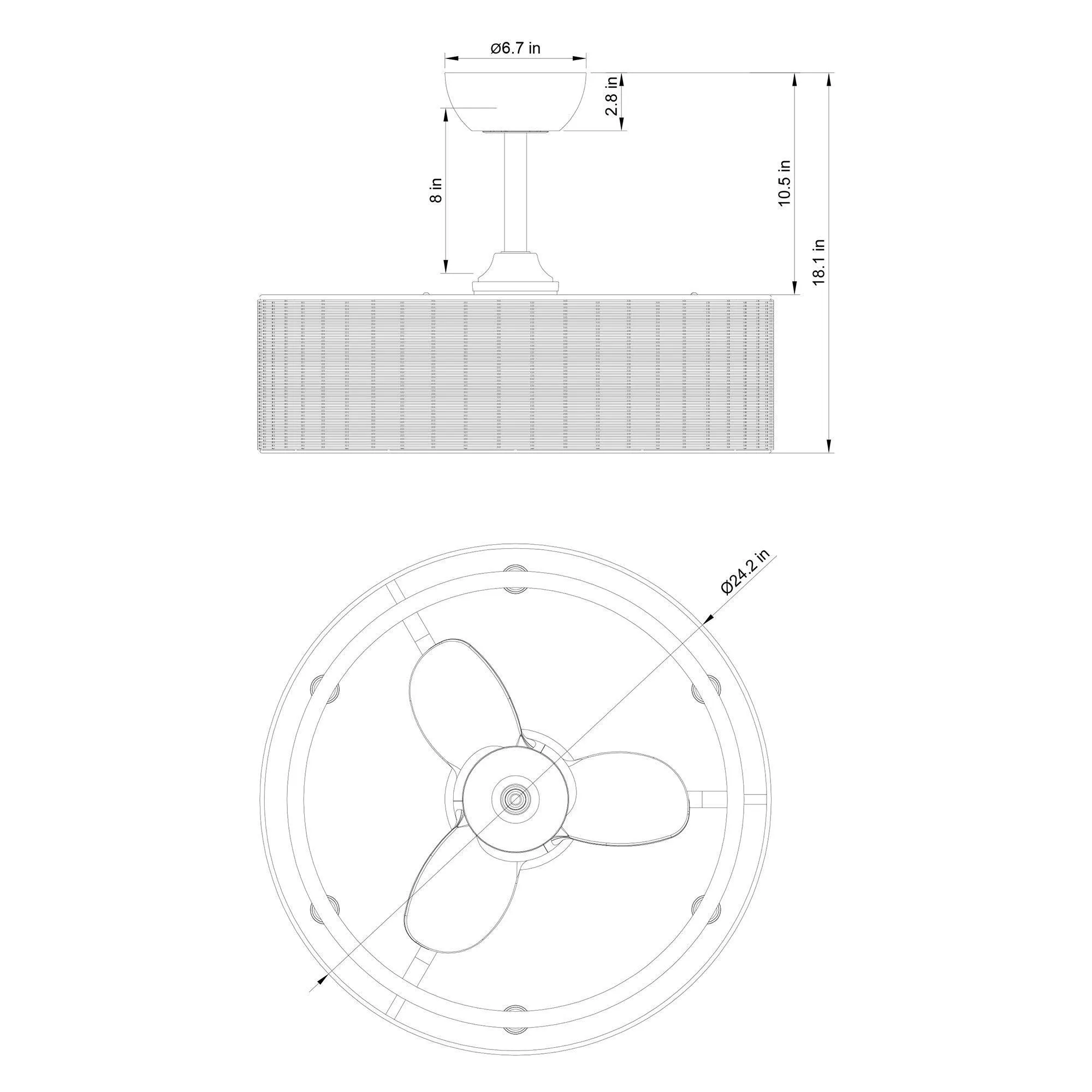 24" Farmhouse DC Motor Ceiling Fan with Lighting and Remote Control