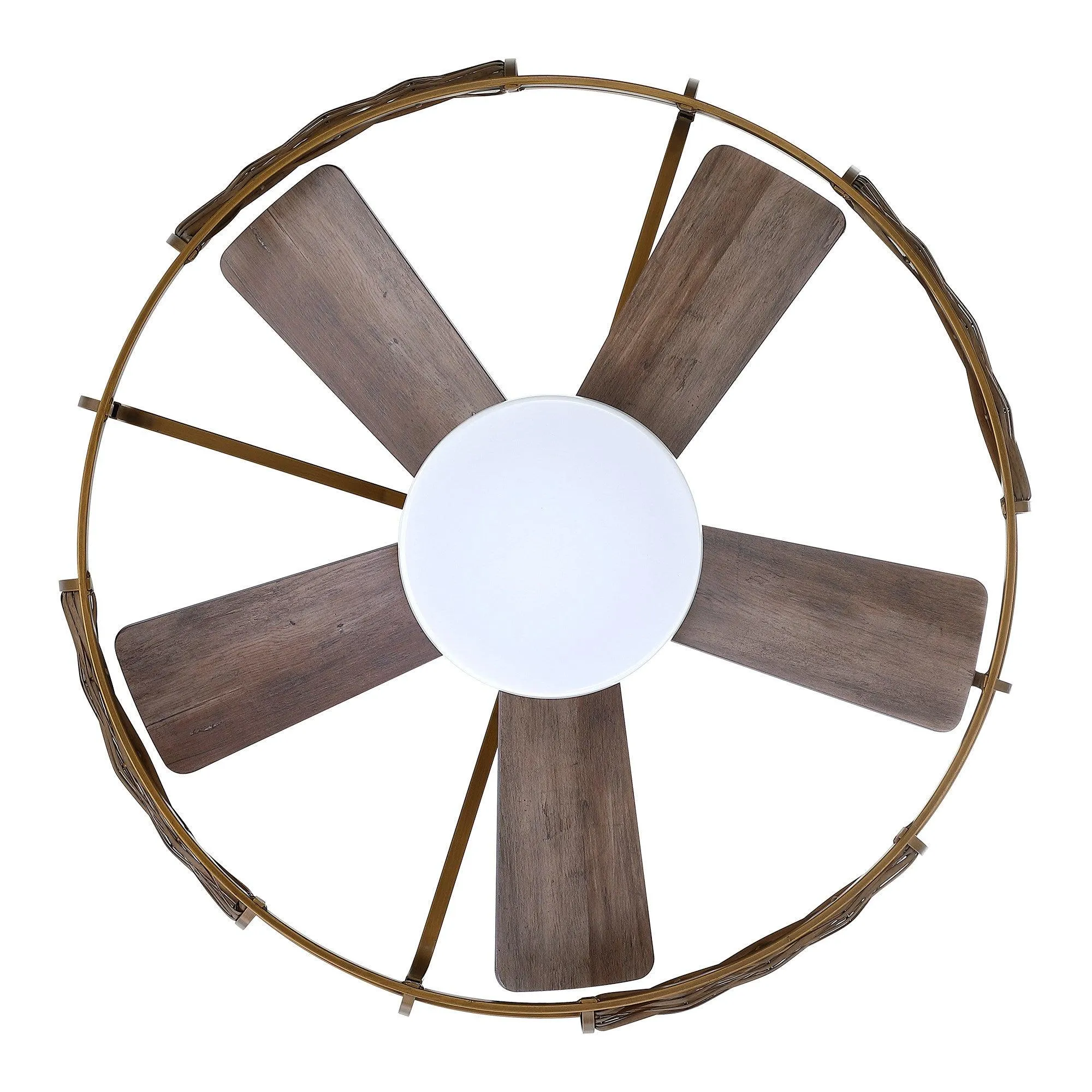 27" Farmhouse Flush Mount Reversible Iron Ceiling Fan with Lighting and Remote Control