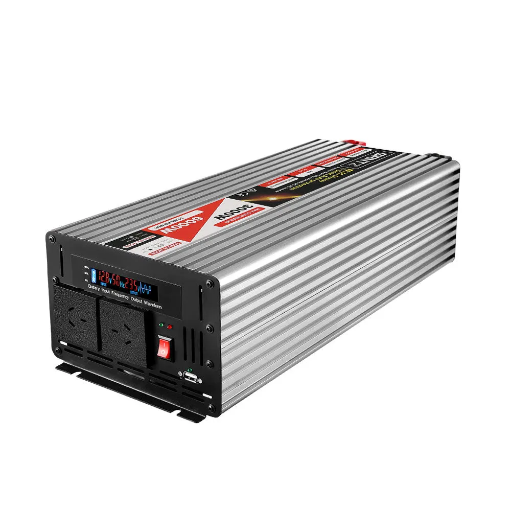 3000W/6000W Pure Sine Wave Power Inverter, LCD, USB, Giantz