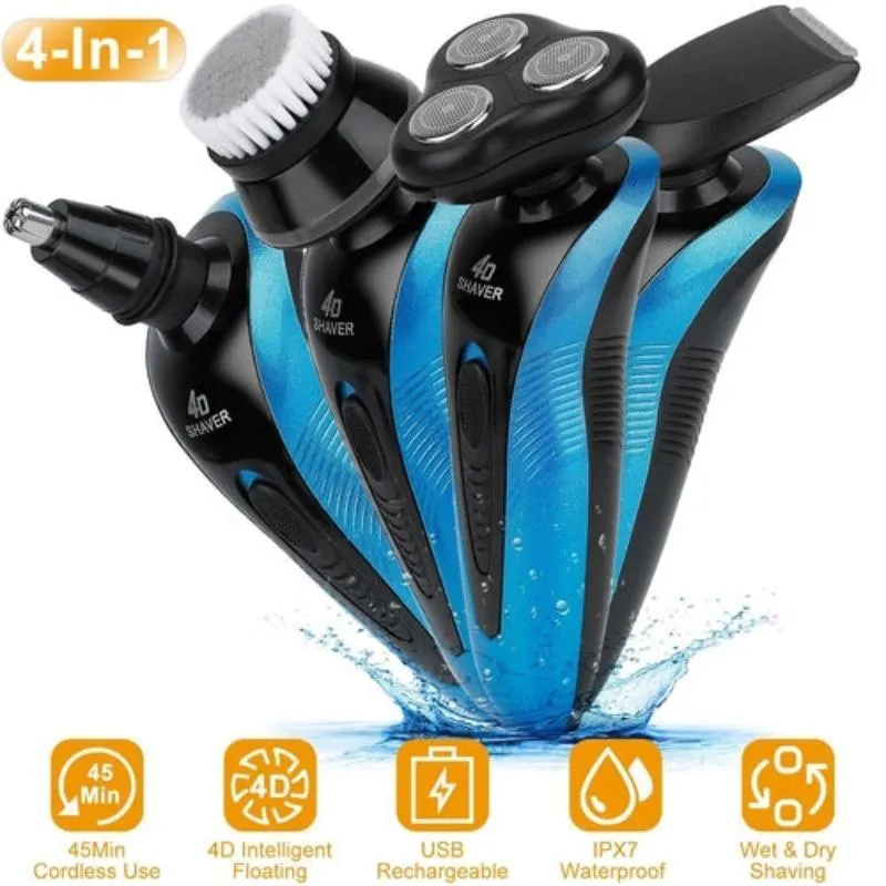 4 In 1Electric Shaver for Men IPX7 Waterproof