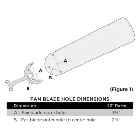 42-Inch Reversible Replacement Fan Blades, White/Bleached Oak