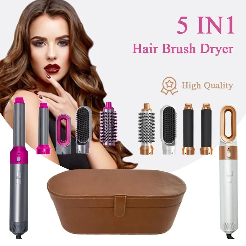 5 in 1 Volumewave heat brush Hair Dryer Hot Comb Set Professional Curling Iron Hair Straightener Styling Tool For Dyson Airwrap Hair Dryer Household