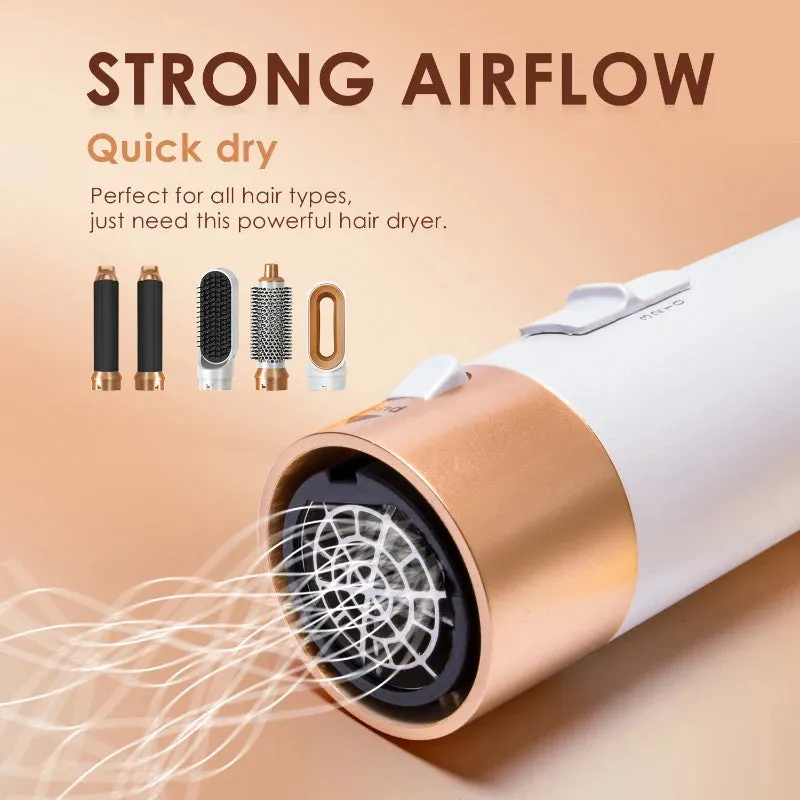 5 in 1 Volumewave heat brush Hair Dryer Hot Comb Set Professional Curling Iron Hair Straightener Styling Tool For Dyson Airwrap Hair Dryer Household