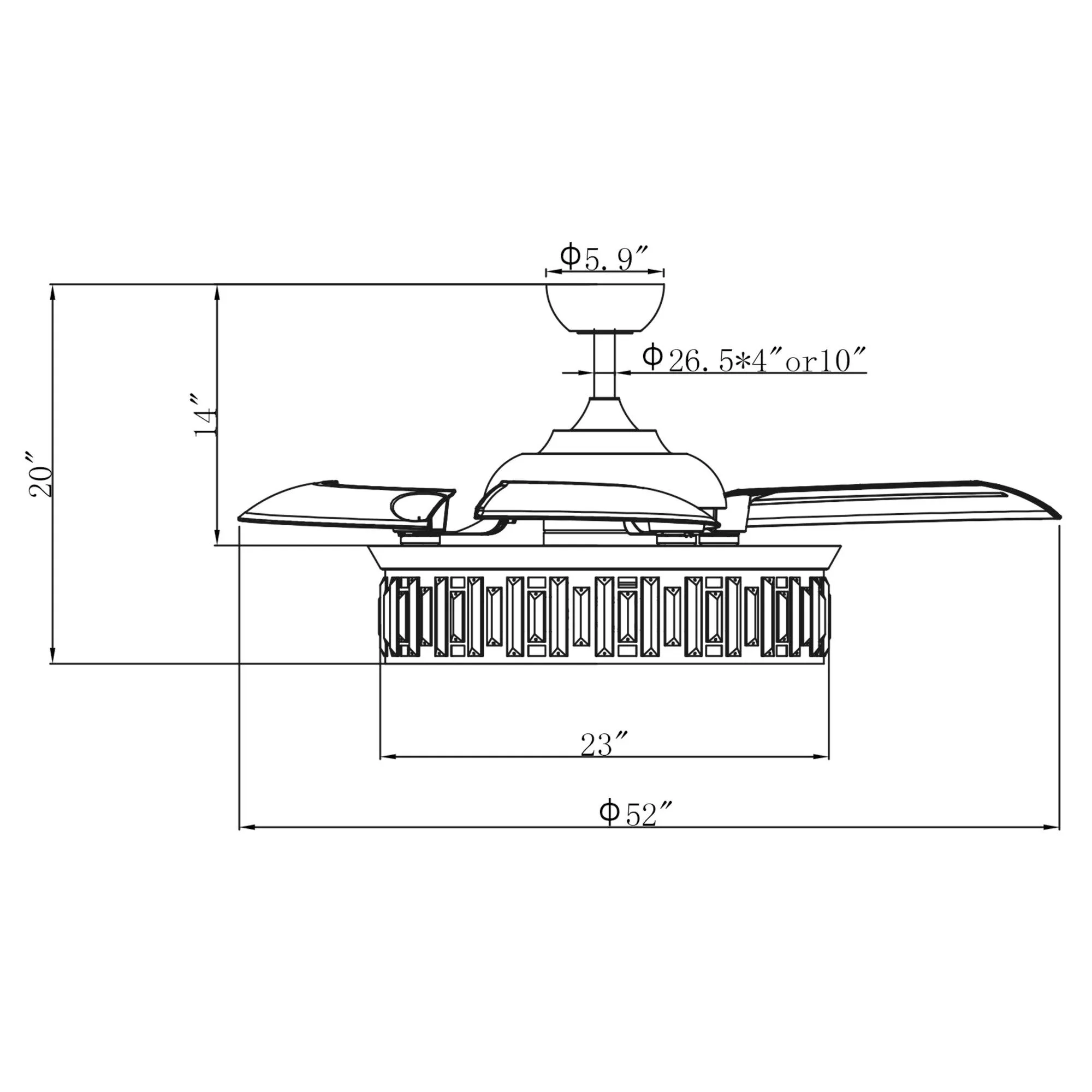 52" Broxburne Smart Fan with Light Kit