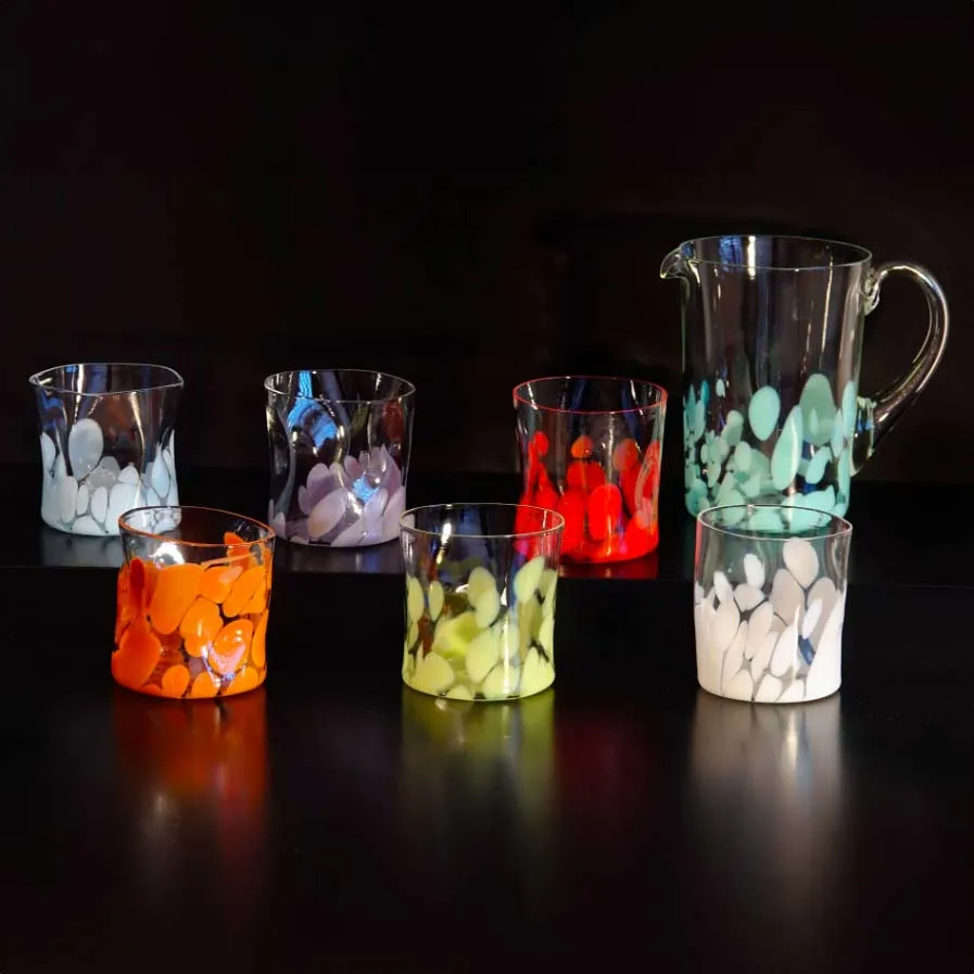 6 Goti Tumblers Multicolor, Murano blown glass