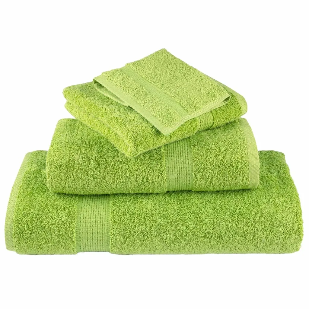 6 Piece Premium Towel Set Apple Green 600 gsm 100% Cotton