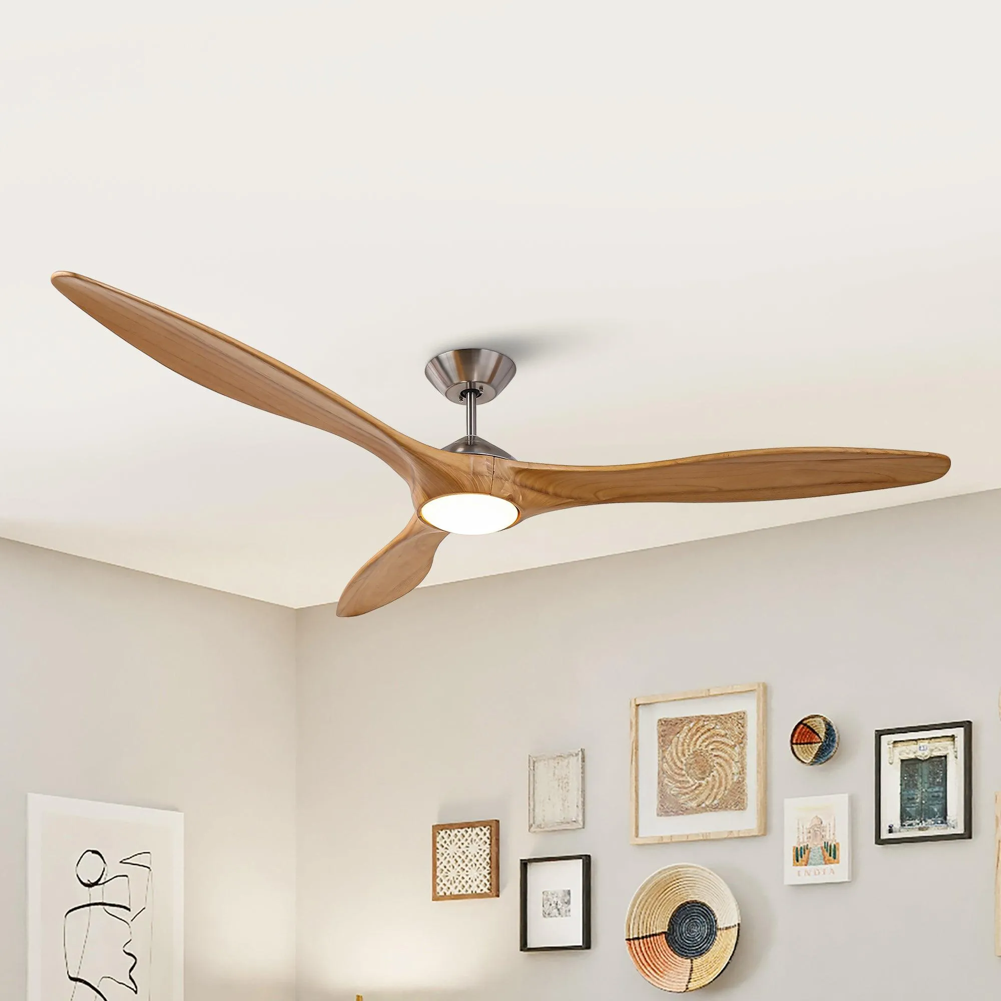 72" DC Motor 3 Blades Wall Control Ceiling Fan with LED Lighting