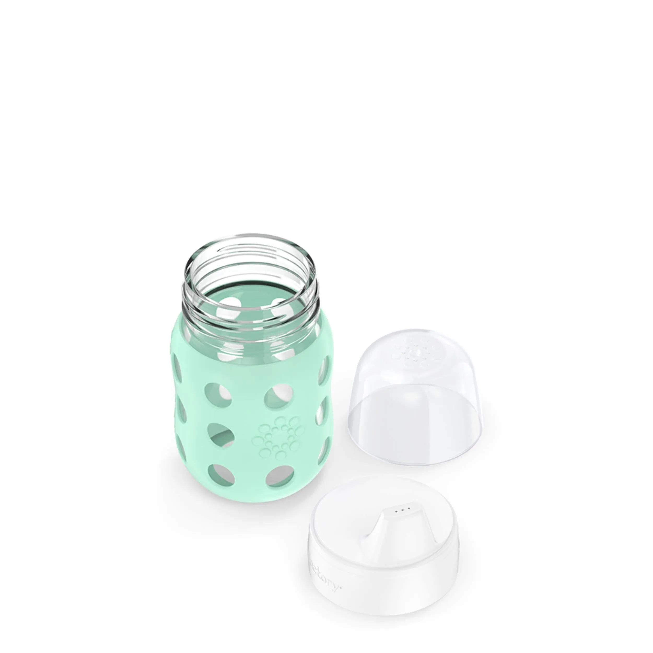 8oz Glass Baby Bottle Hard Sippy Spout