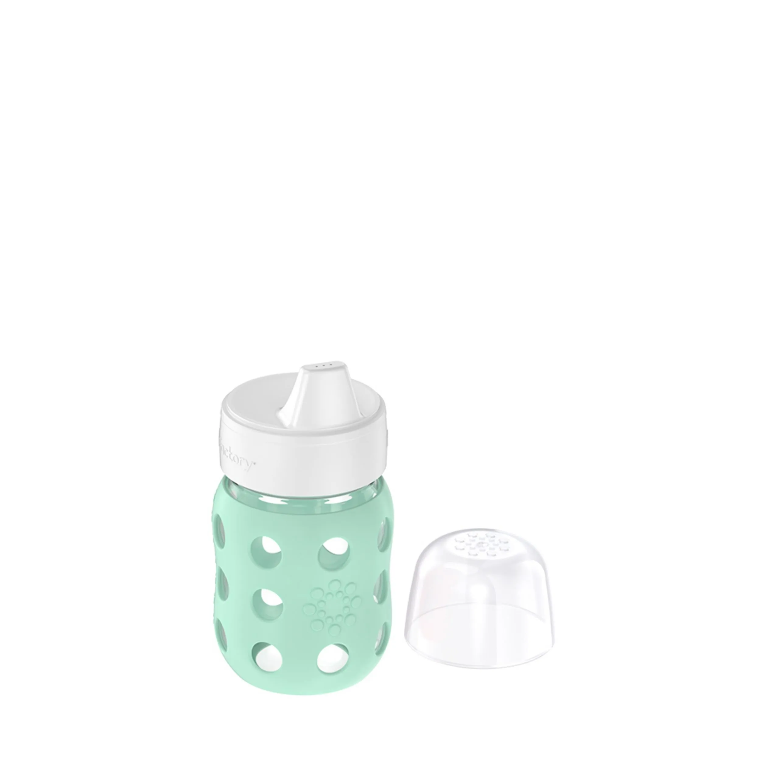 8oz Glass Baby Bottle Hard Sippy Spout