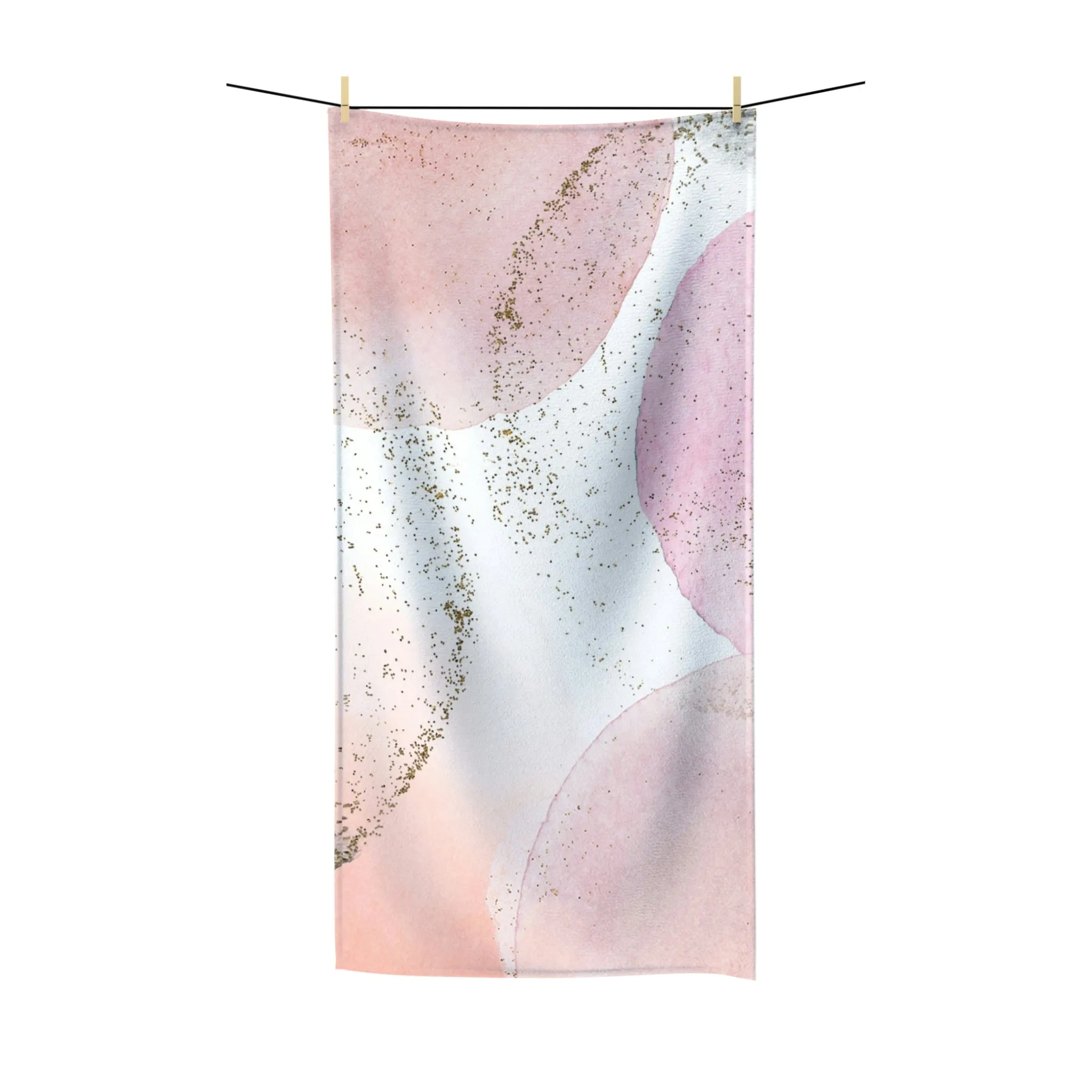 Abstract Boho Bath Towel | Blush Pink White