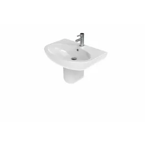 AIR 65x48cm washbasin 1TH with SEMI pedestal