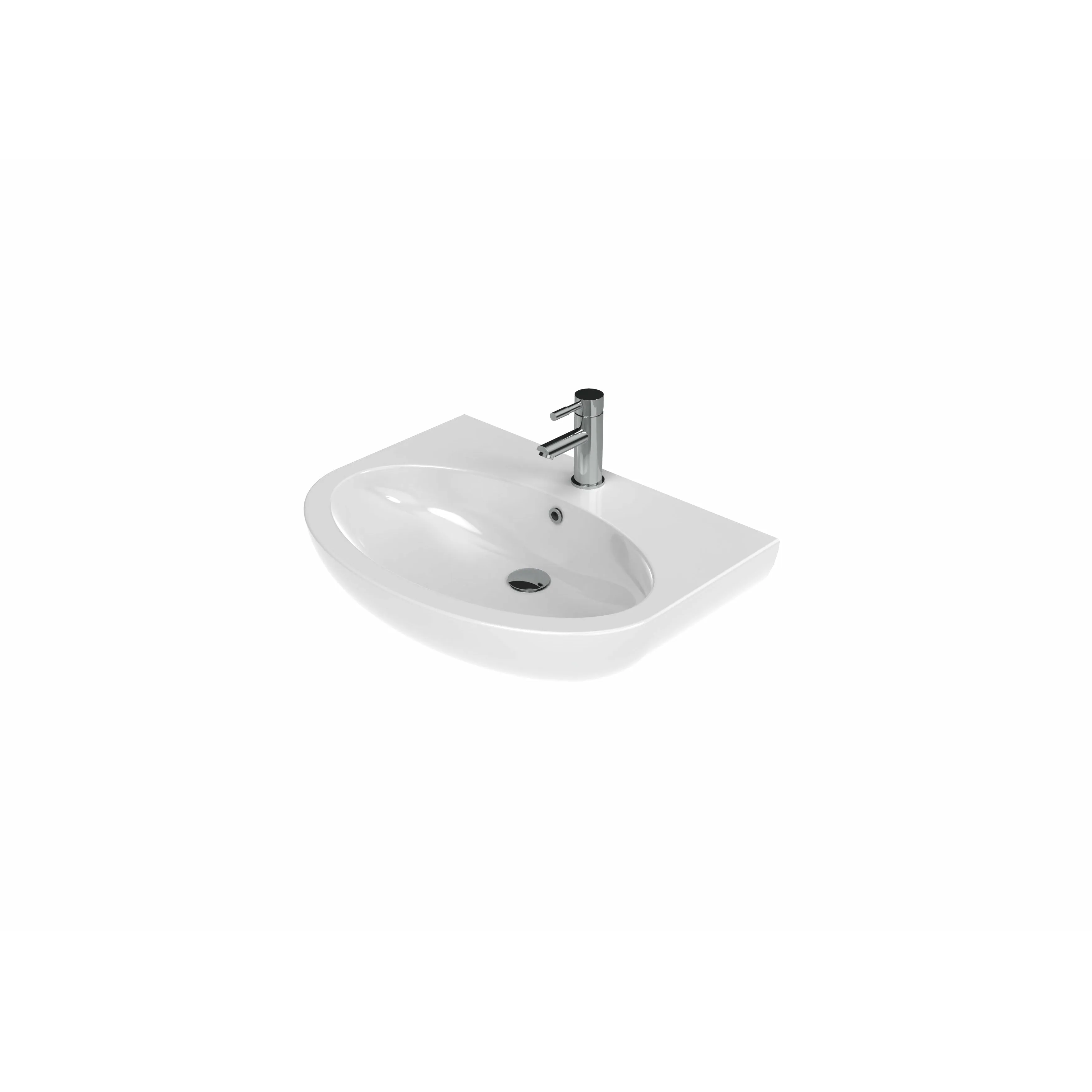 AIR 65x48cm washbasin 1TH with SEMI pedestal