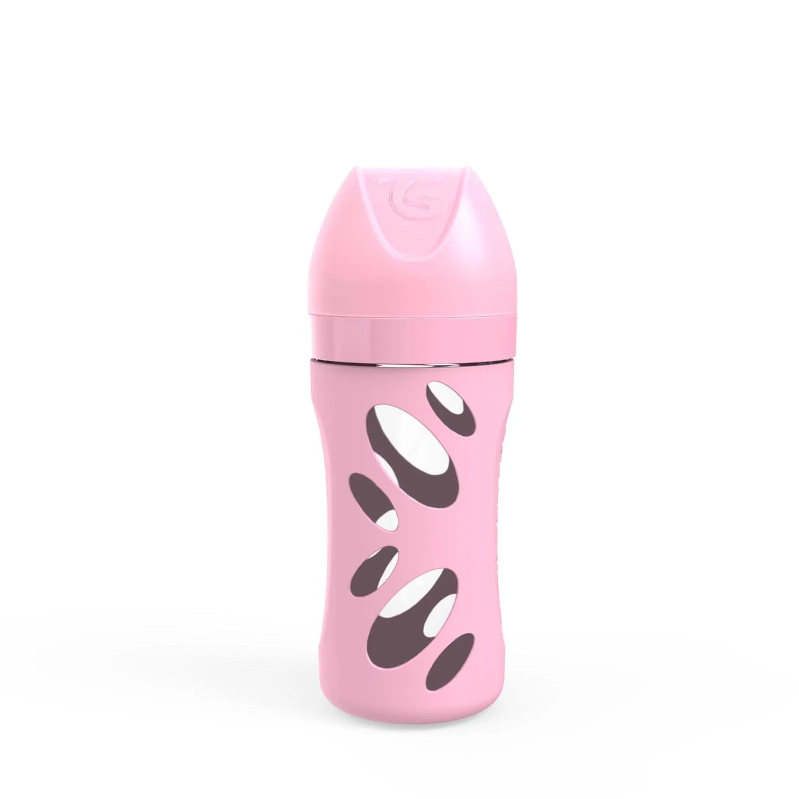 Anti-Colic Glass Baby Bottle 260ml Pastel Pink