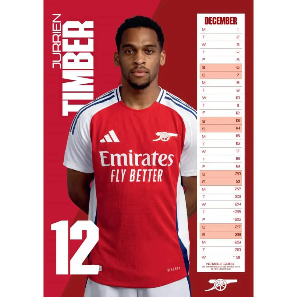 Arsenal 2025 Official Calendar