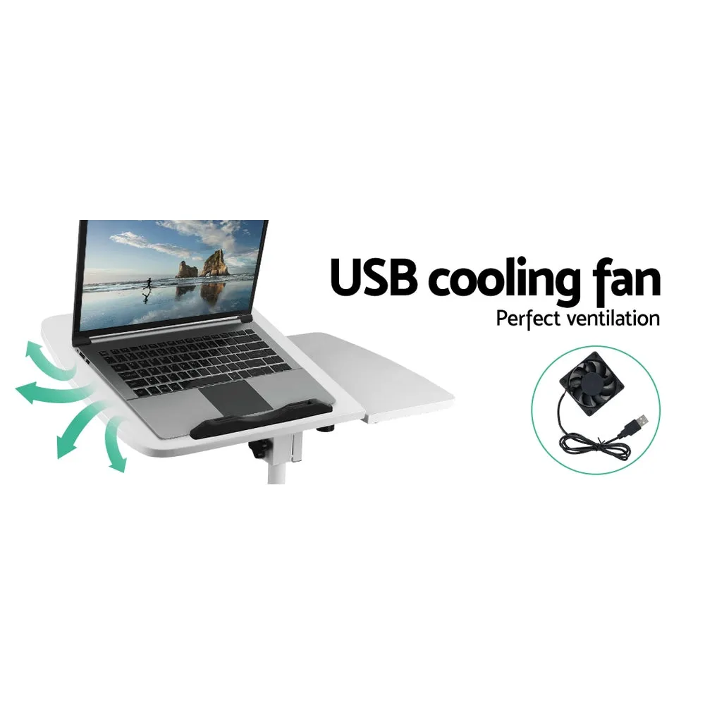 Artiss Laptop Desk Table Fan Cooling White 60CM