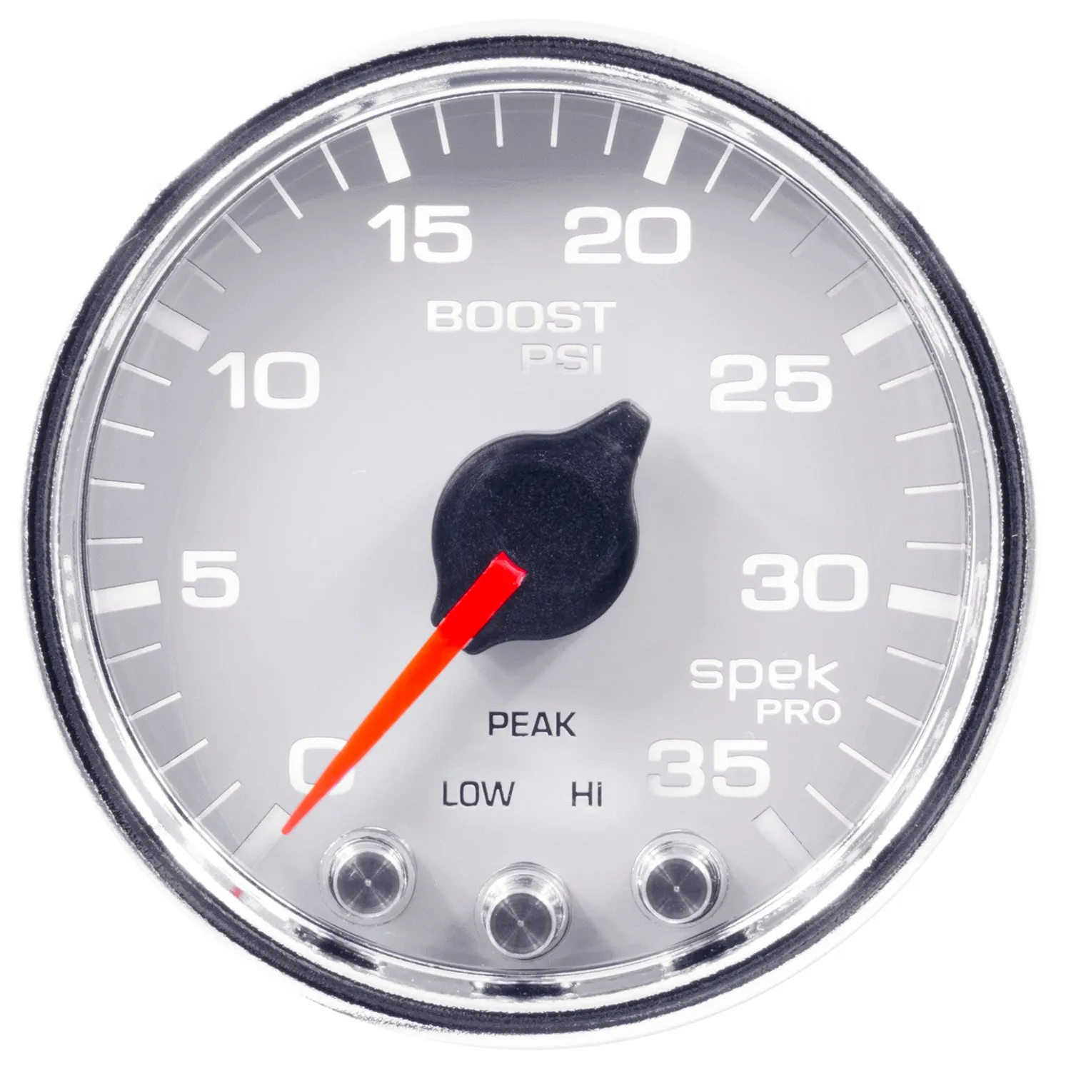 AutoMeter P30311 GAUGE; BOOST; 2 1/16in.; 35PSI; STEPPER MOTOR W/PEAK/WARN; WHT/CHROME; SPEK-PRO