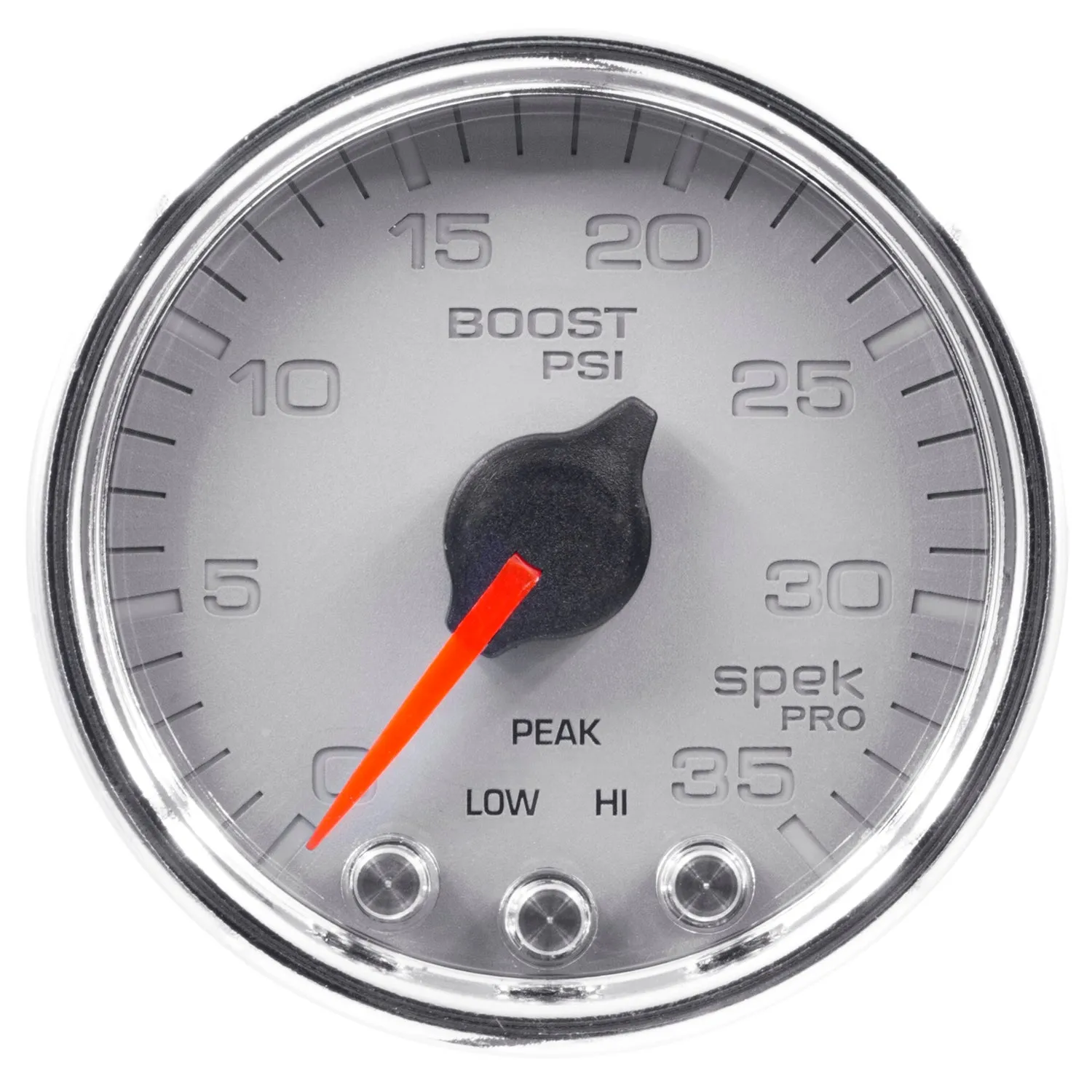 AutoMeter P30321 GAUGE; BOOST; 2 1/16in.; 35PSI; STEPPER MOTOR W/PEAK/WARN; SLVR/CHRME; SPEK-PRO