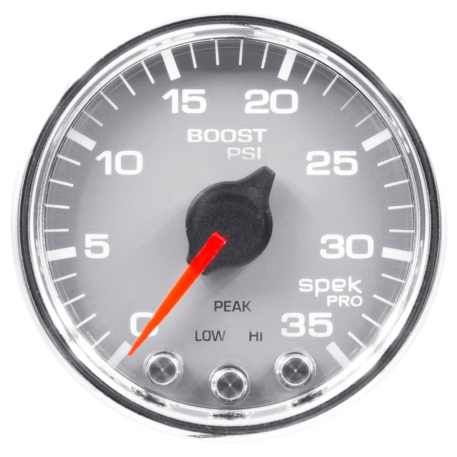 AutoMeter P30321 GAUGE; BOOST; 2 1/16in.; 35PSI; STEPPER MOTOR W/PEAK/WARN; SLVR/CHRME; SPEK-PRO