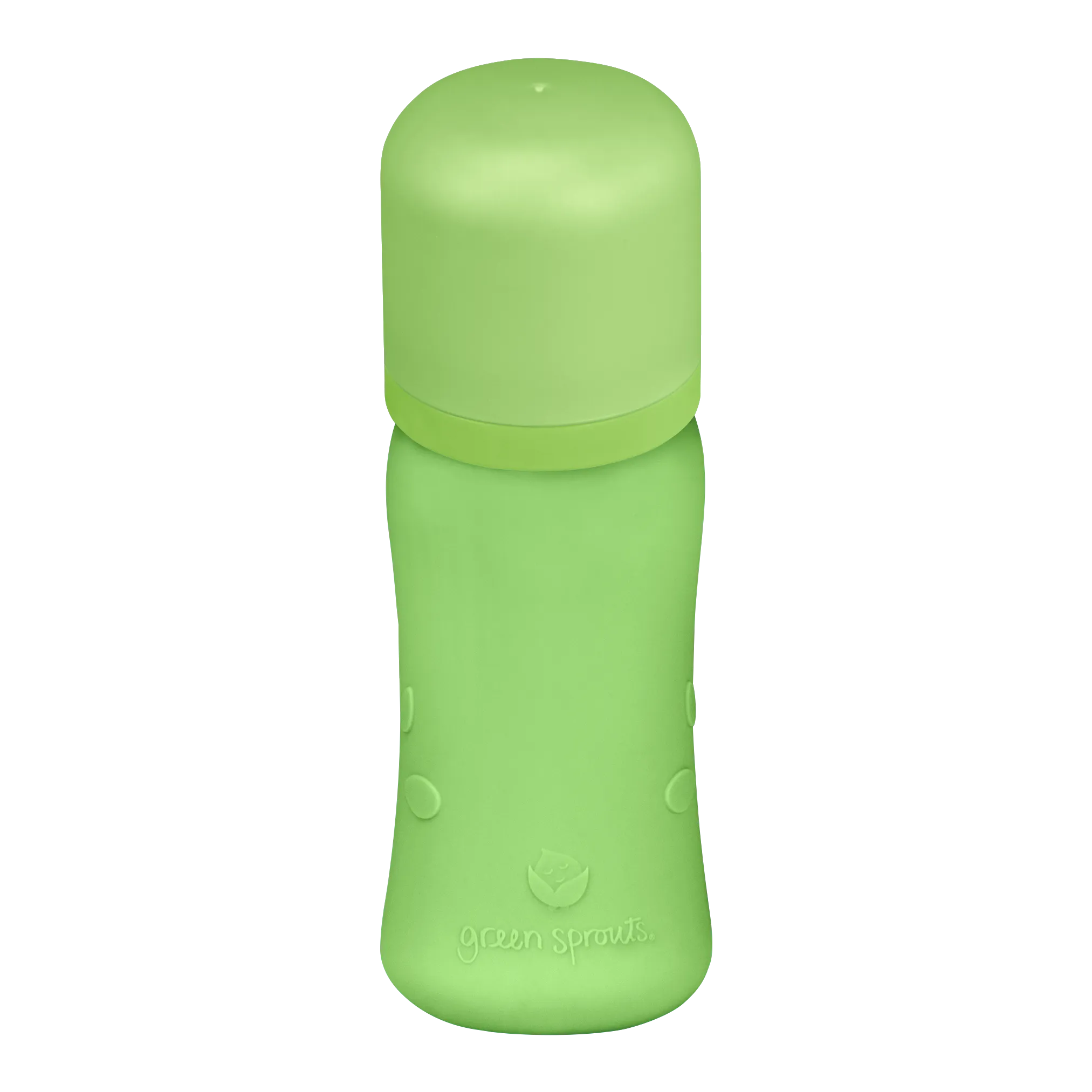 Baby Bottle made from Glass w Silicone Cover-8oz-Green-0mo 