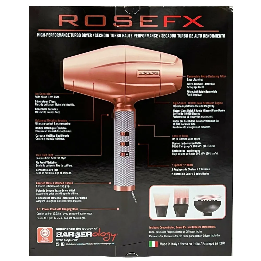 BaByliss PRO FXBDRG1 Rose GoldFX High Performance Turbo Dryer