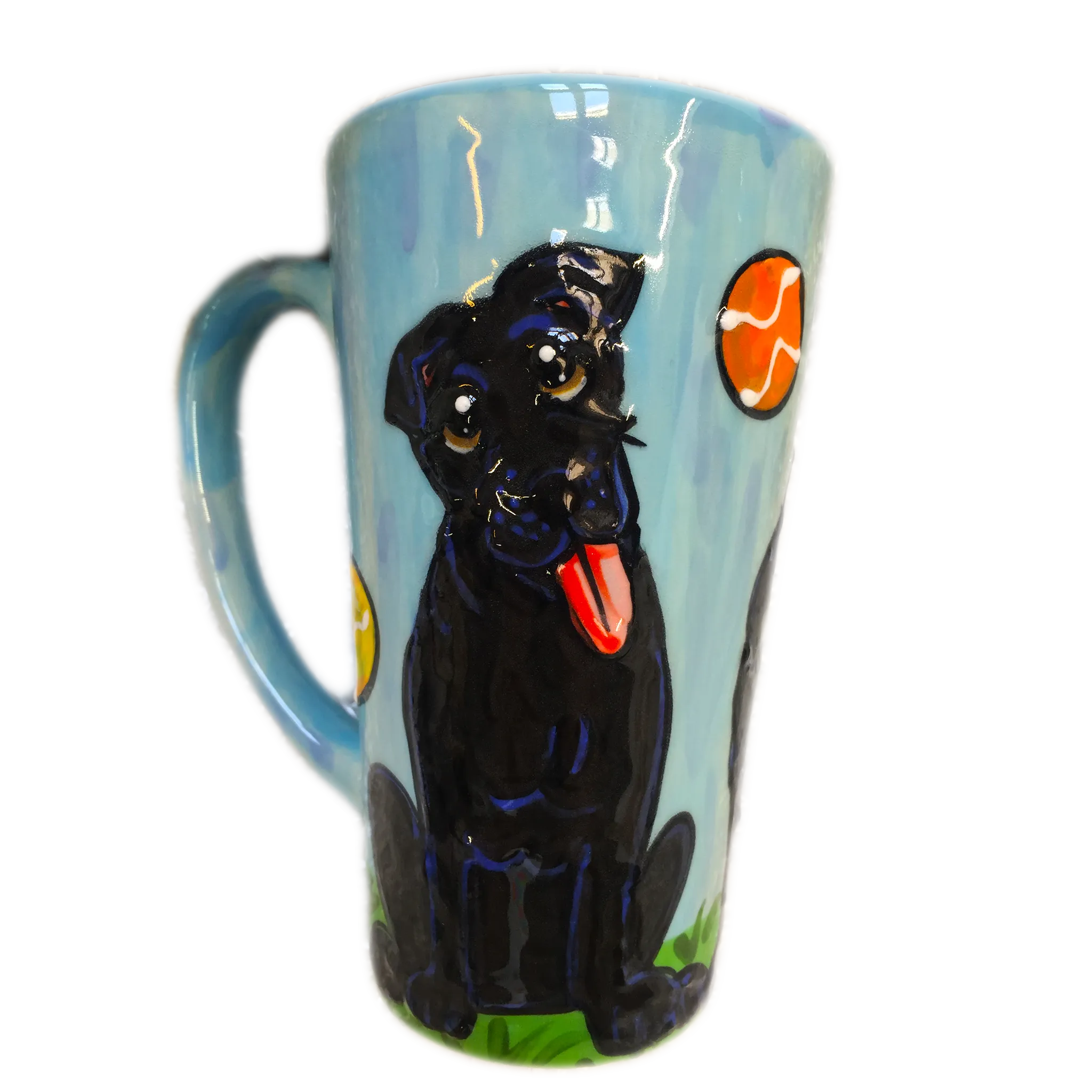 Ball Chasin Black Labrador Mug