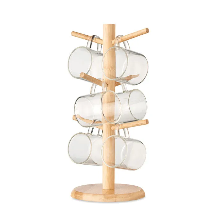 Bamboo Cup Set Holder | BOROCUPS - MO6300