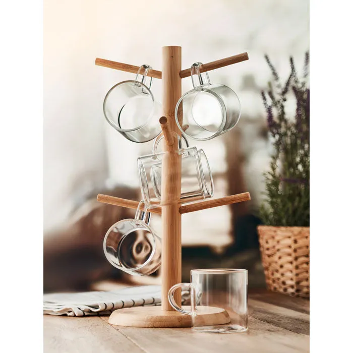 Bamboo Cup Set Holder | BOROCUPS - MO6300