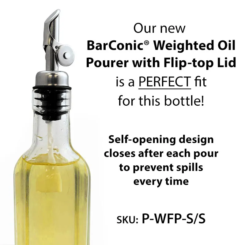 BarConic® Antique Oil - Vinegar - Mixer Square Glass Bottle - 8oz