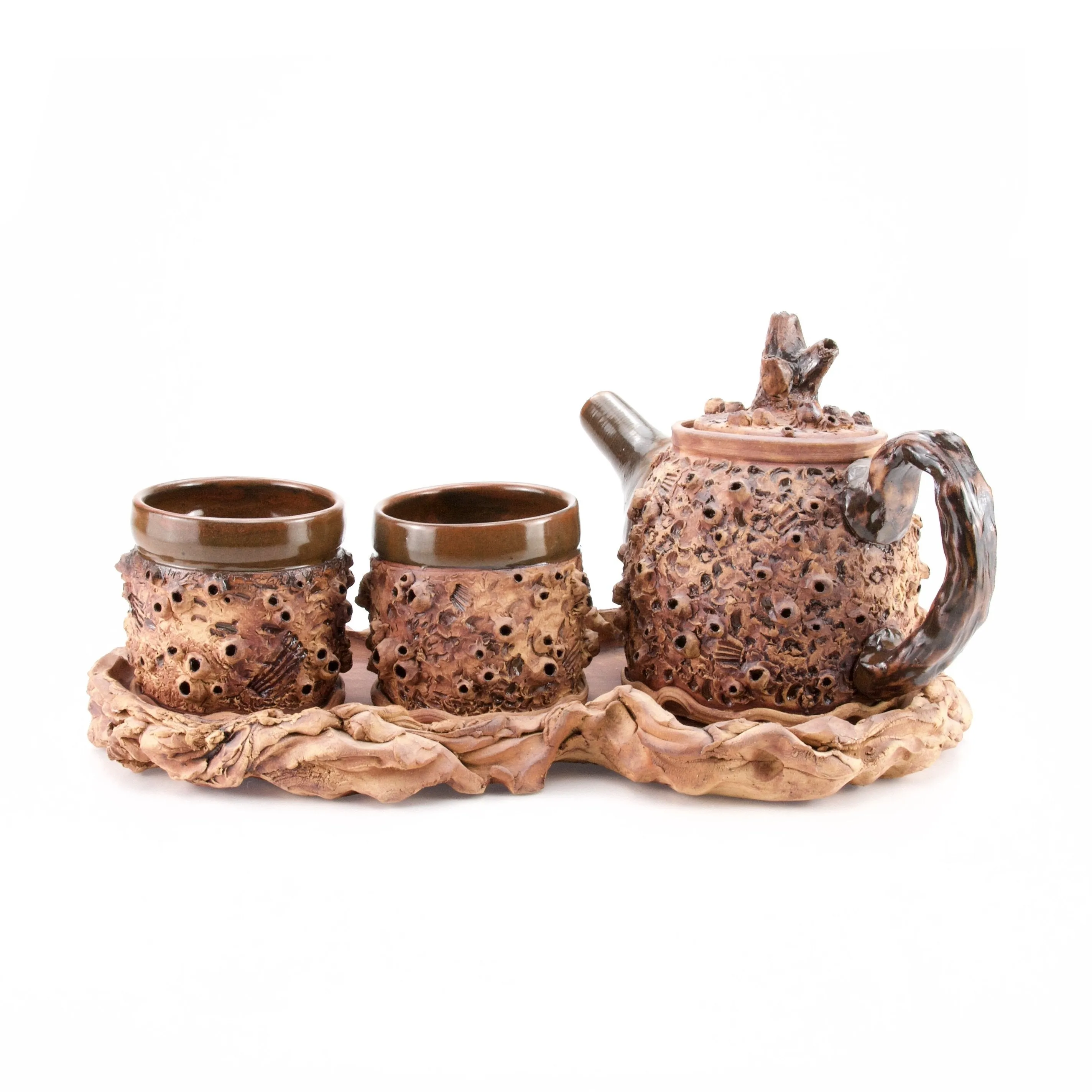 Barnacle Teapot Set - Teapot, Tray, Tea Cups