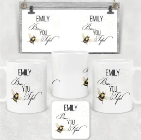 Bee You Tiful Positivity Personalised Mug & Coaster