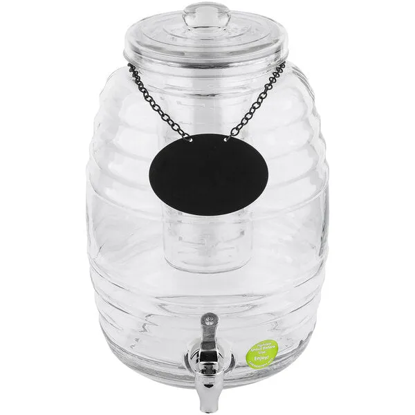 Beehive Glass Beverage Dispenser w/ Infuser 2.5 GAL