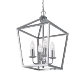 Birdcage Metal and Glass Pendant Light Chrome