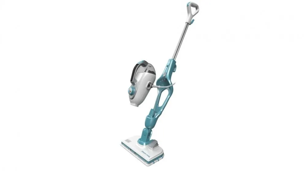 BLACK DECKER 15-in-1 Steam Mop with SteaMitt /  White & Blue