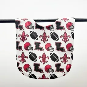 Black   Red Louisiana Football Bib