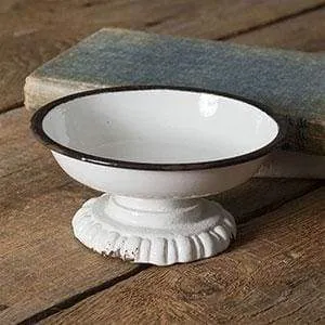 Black Trim Pedestal Dish