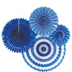 BLUE & WHITE PARTY FAN SET