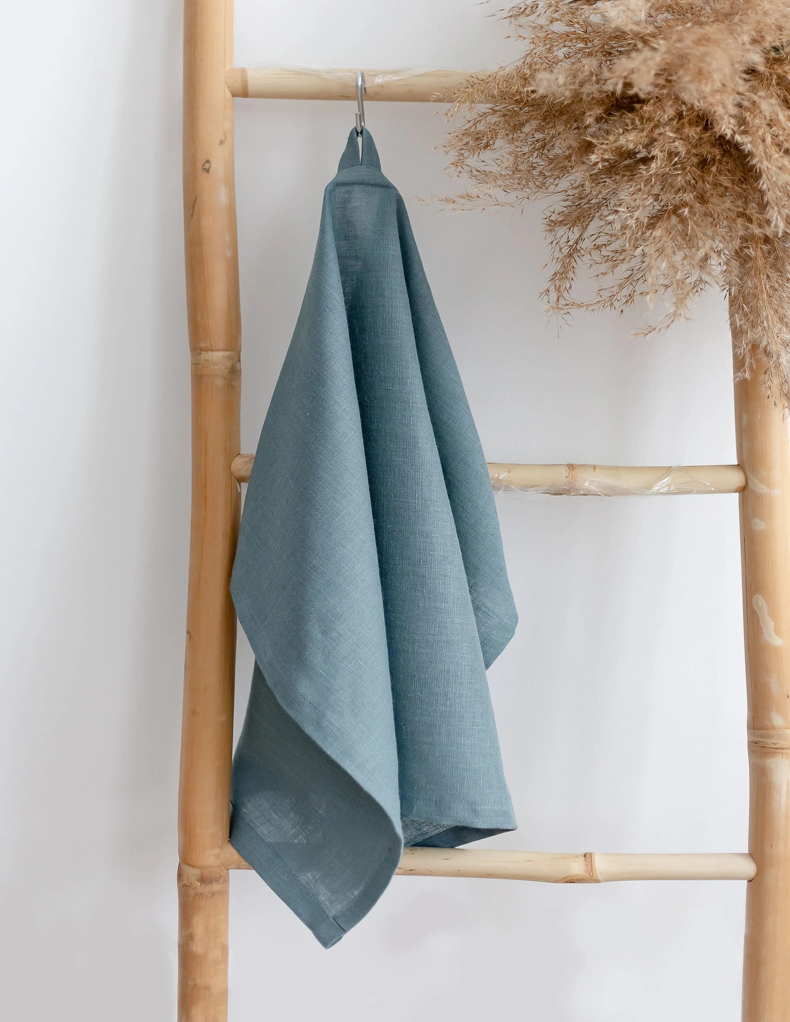 Blue Grey Linen Kitchen Towel