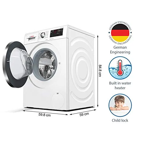 Bosch 9 kg Inverter Fully-Automatic Front Loading Washing Machine (WAT28661IN, White, Inbuilt Heater)